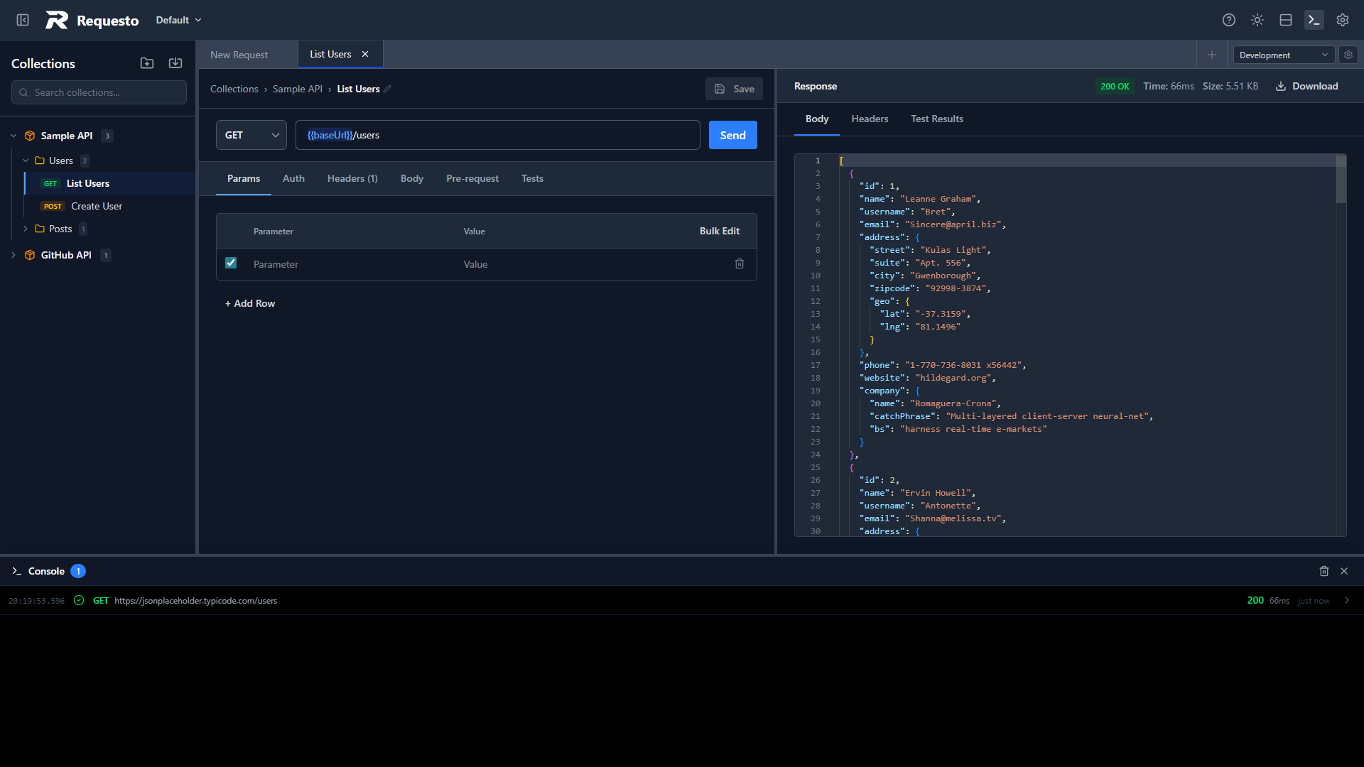 Full interface overview