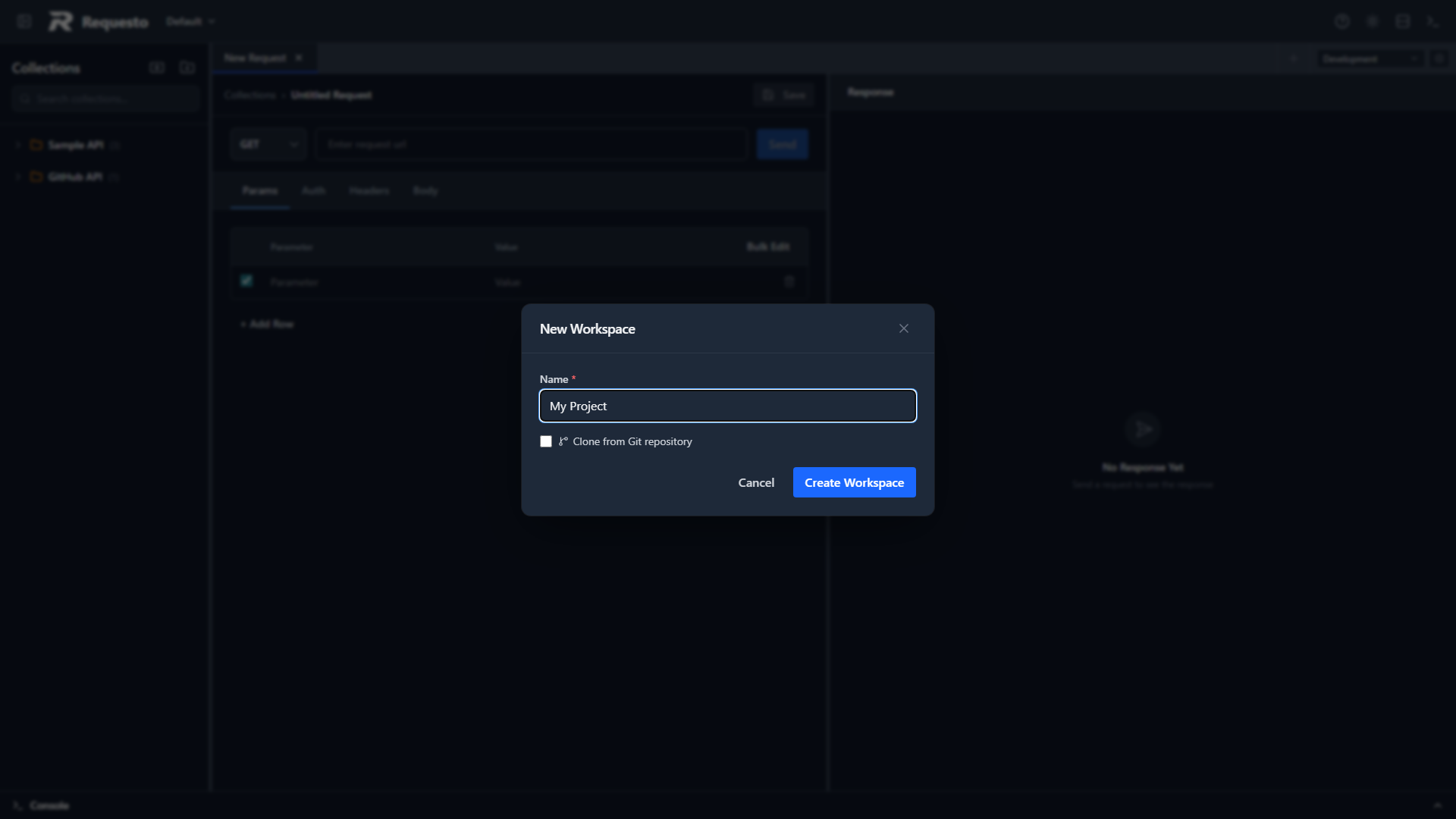 Create workspace form