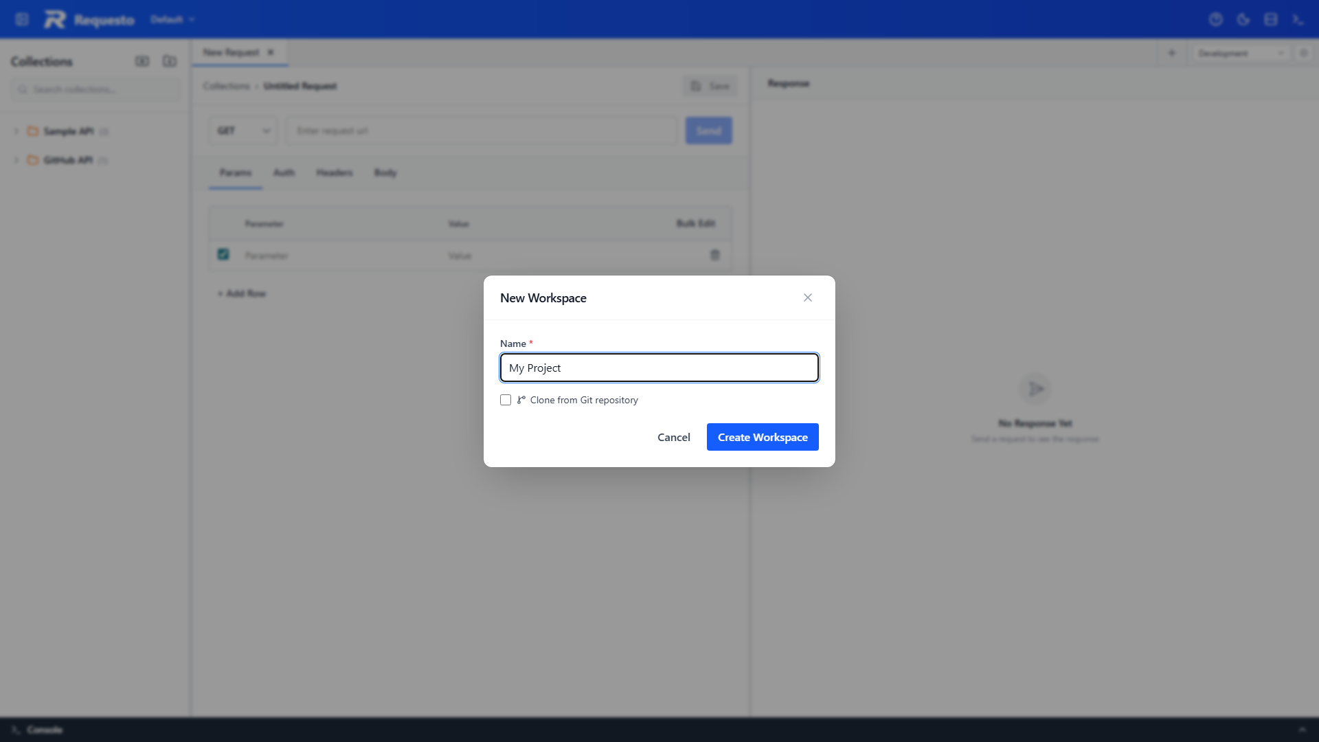 Create workspace form
